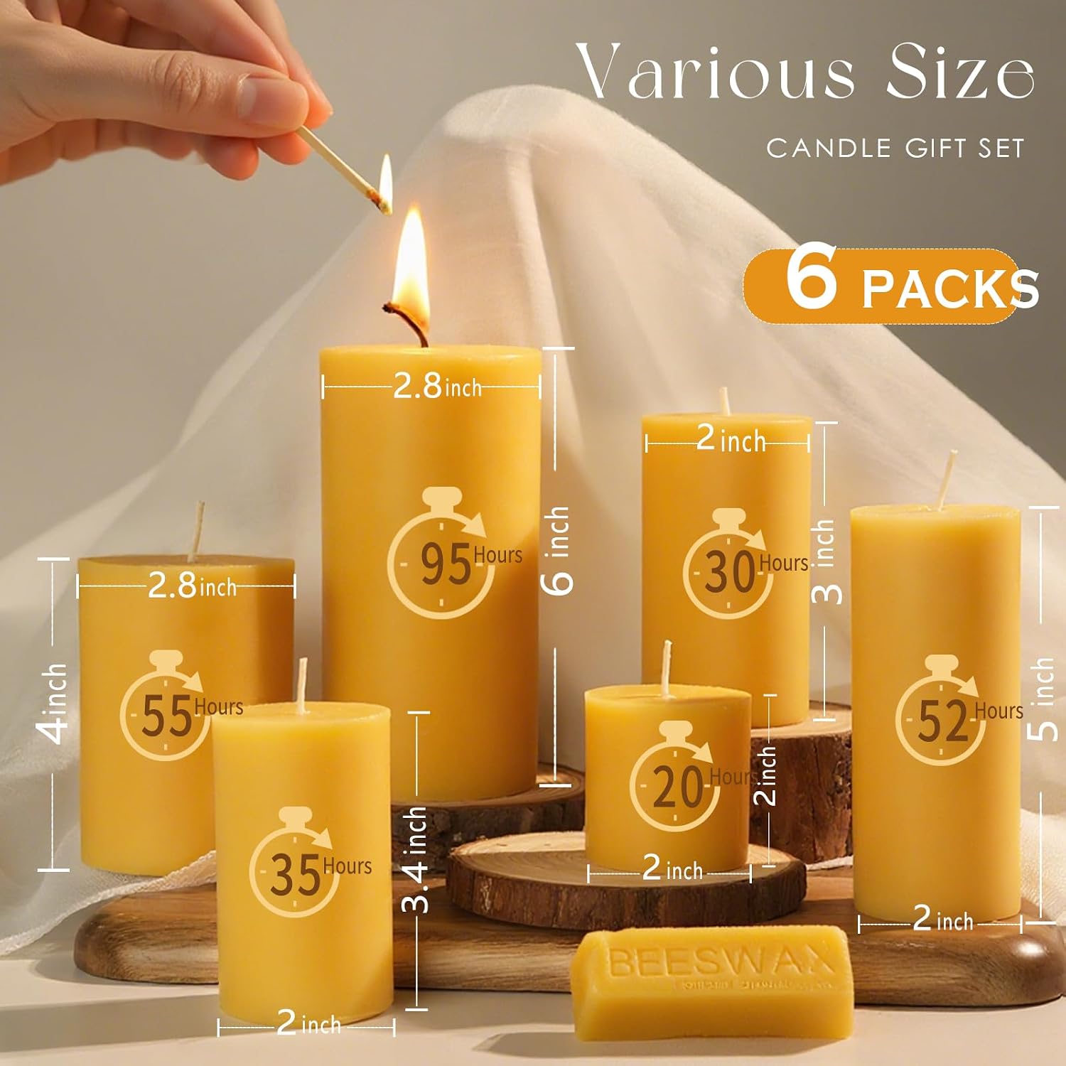 Ensemble de 6 bougies en cire  - Home Fragrance Non Toxic avis et prix